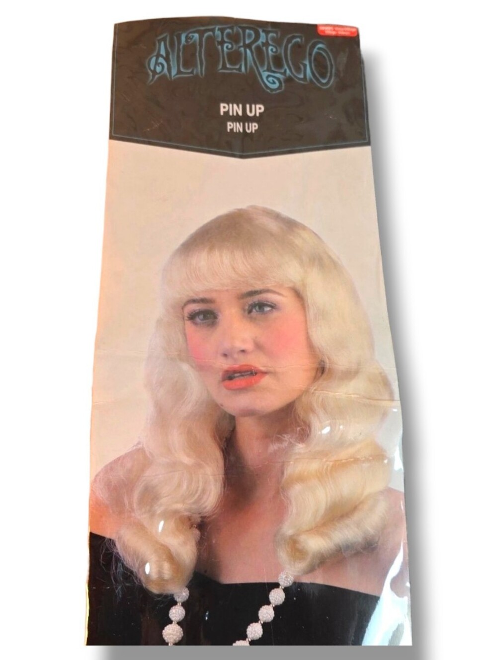 Alter Ego Pin Up Wig Platinum Blonde Bangs Barbie Marilyn Retro 2013 Halloween